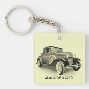 Porte-clés Voiture Vintage - Ajouter des détails de nom ou su
