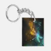 Porte-clés Vol de libellule verte lumineuse (Devant gauche)