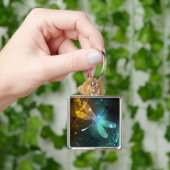 Porte-clés Vol de libellule verte lumineuse (main)