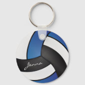 Porte-clés Volley-ball bleu, blanc et noir (Verso)