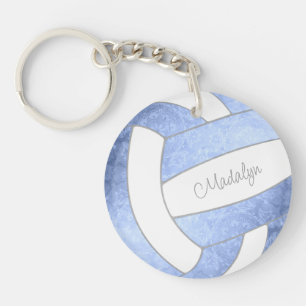 Porte-clés volley-ball bleu clair girly personnalisée