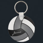 Porte-clés Volley-ball gris, blanc et noir<br><div class="desc">Porte - clé de volley-ball gris, blanc et noir prêt à vous personnaliser. Vous pouvez le personnaliser avec votre nom d'autographe. Beaucoup de couleurs sont disponibles... si vous ne trouvez pas votre couleur, contactez-moi pour obtenir de l'aide. Remarque : Toutes les zones de modèle n'ont pas besoin d'être modifiées. 📌...</div>