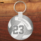 Porte-clés volley-ball gris personnalisé (Recto)