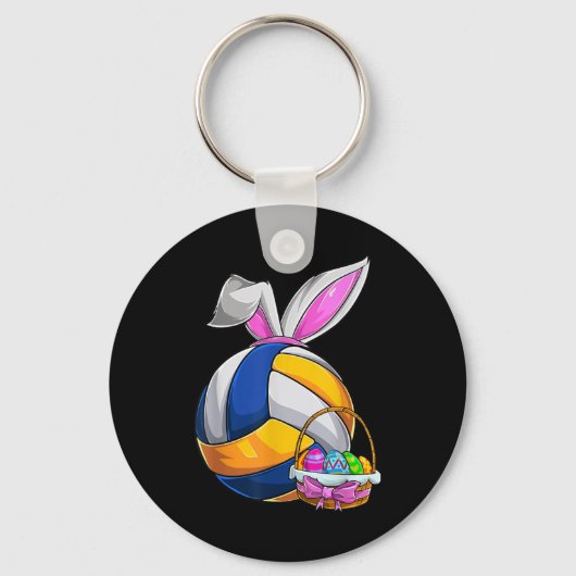 Porte-clés Volley-ball Lapin de Pâques OEufs de Pâques Chasse (Recto)