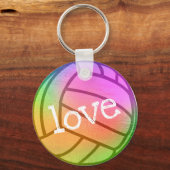 Porte-clés Volley-ball Neon Rainbow Personnalisé (Recto)