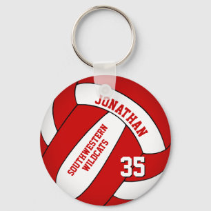 Porte-clés volley-ball personnalisé blanc rouge