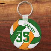 Porte-clés volley-ball personnalisé orange vert (Verso)