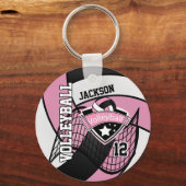Porte-clés Volley-ball rose, noir et blanc 🏐 conception (Verso)