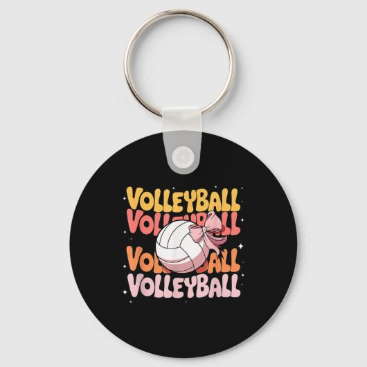 Porte-clés Volley-ball super Coquette Bow Volleyball Lover Vo (Recto)