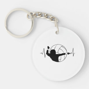 Porte-clés Volley-ball - Volleyball Lecteur Heartbeat