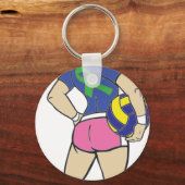 PORTE-CLÉS VOLLEY GIRL GREEN RIBBON (Recto)