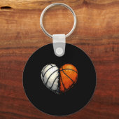 Porte-clés Volleyball Basketball Ball Heart Srts Lover Valent (Recto)