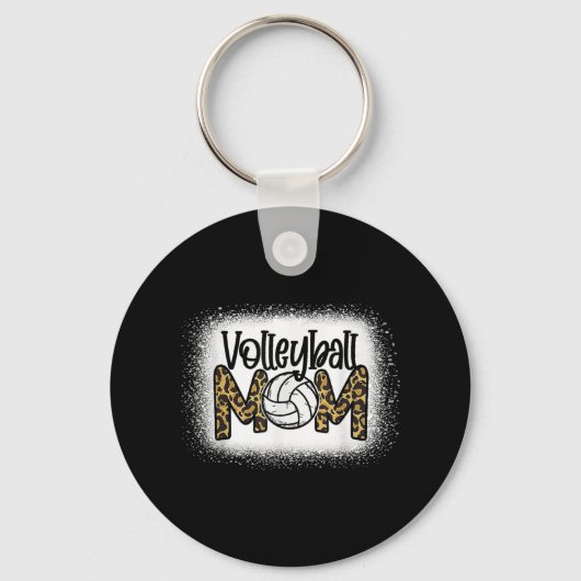 Porte-clés Volleyball Maman Leopard Bleached Fun Fun Mother's (Recto)
