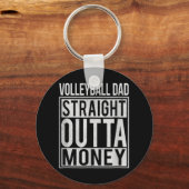 Porte-clés Volleyball papa droit devant l'argent Je m'amuse (Recto)