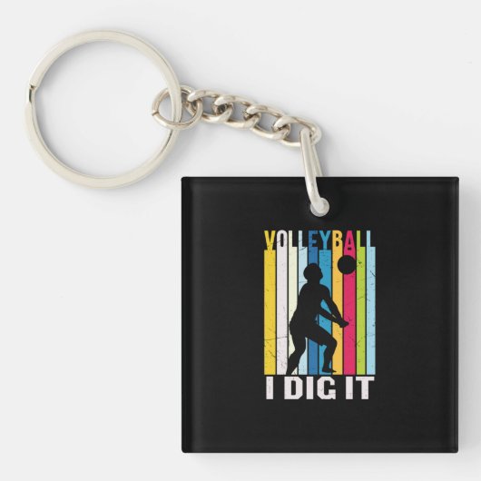 Porte-clés Volleyball Player | Volleyball I Dig It (Devant)