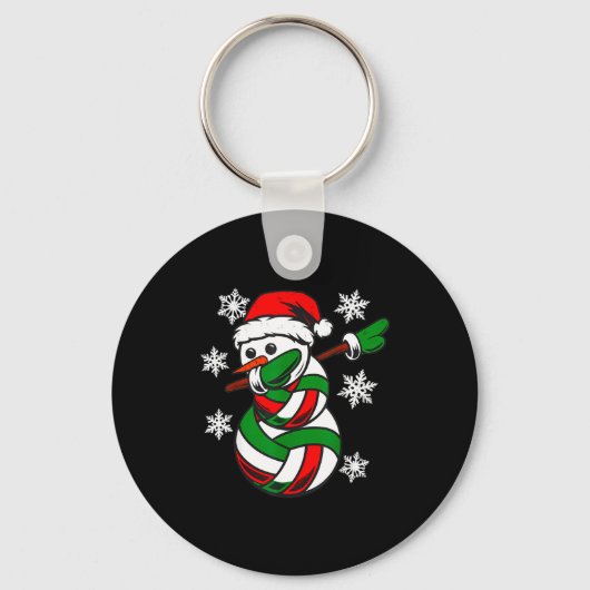 Porte-clés Volleyball Santa Hat Snowman Xmas Funny Volleyball (Recto)
