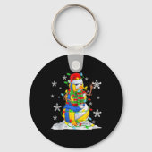 Porte-clés Volleyball Snowman Christmas Tree Lights Xma T Shi (Recto)