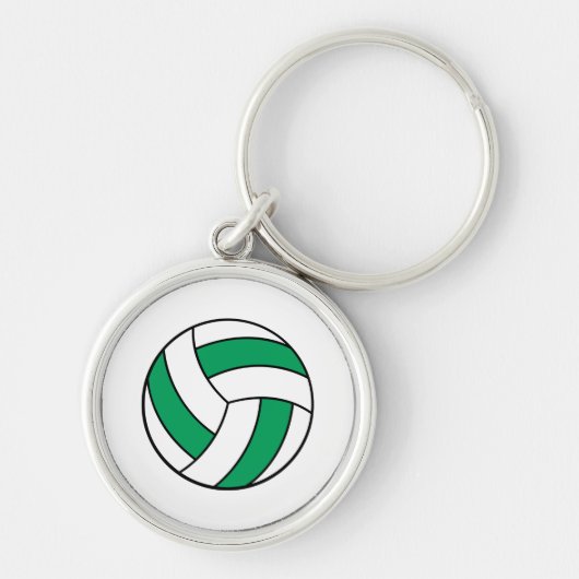 Porte-clés volleyball vert et blanc (Devant)
