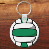 Porte-clés volleyball vert et blanc (Recto)