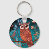 Porte-clés Vom Künstler handillustrierte Eule – Boho Natur (Recto)