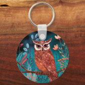 Porte-clés Vom Künstler handillustrierte Eule – Boho Natur (Recto)
