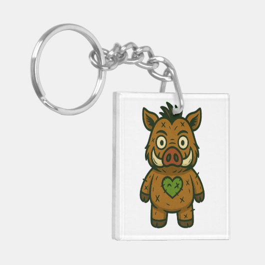Porte-clés Voodoo Boar - Patchy Warrior Piglet (Devant gauche)