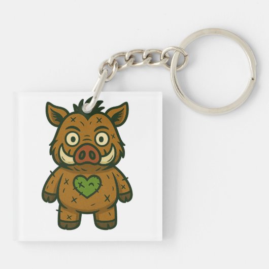 Porte-clés Voodoo Boar - Patchy Warrior Piglet (Dos)