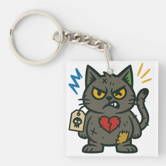 Porte-clés Voodoo Chat - Charme grincheux (Devant)