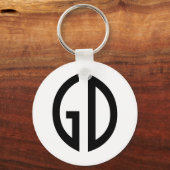Porte-clés Vos idées de monogramme simplement 1 (Verso)