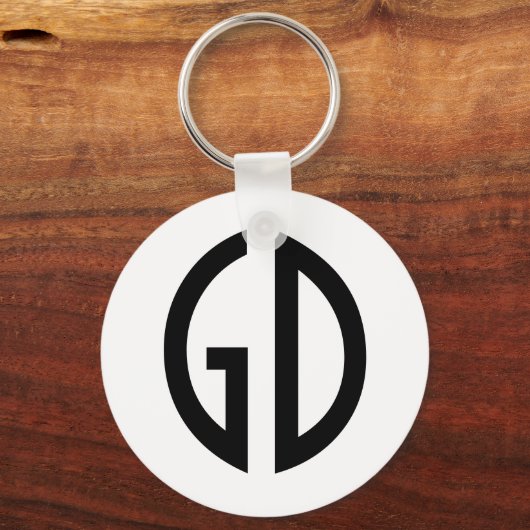 Porte-clés Vos idées de monogramme simplement 1 (Verso)
