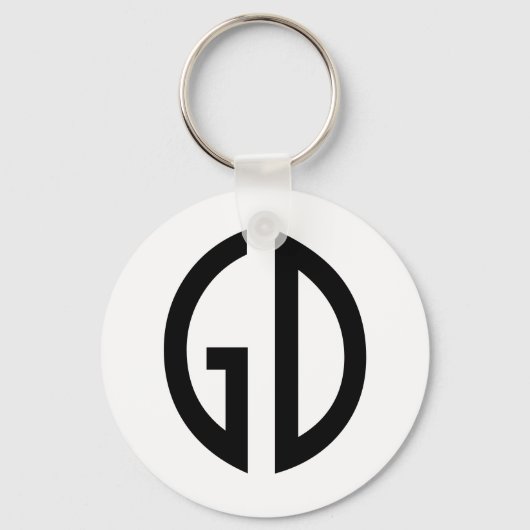 Porte-clés Vos idées de monogramme simplement 1 (Verso)