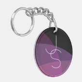 Porte-clés Vos initiales de chevauchement | Moderne violet et (Devant gauche)