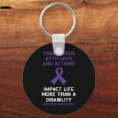 Porte-clés Vos Mots Actes D'Attitude Violet Ribbon Overdose (Recto)