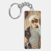 Porte-clés Vos Photos Personnalisées Rectangle double face (Devant gauche)