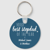 Porte-clés Voté Best Stepdad de l'année par .. Porte - clé bl (Verso)
