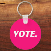 Porte-clés vote - blanc, rose chaud, magenta, fuchsia (Recto)