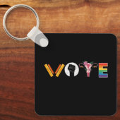 Porte-clés VOTE Books Uterus LGBT Support (Recto)