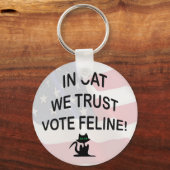 Porte-clés Vote Chat avec drapeau américain (Recto)