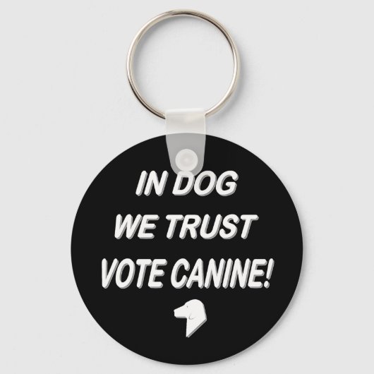 Porte-clés Vote Dog avec texte blanc (Recto)