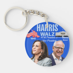 Porte-clés Vote-Kamala-Harris et Tim-Walz-2024_ Porte - clé