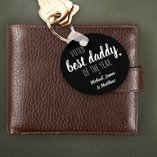 Porte-clés Voté meilleur papa de l'année par .. Noir et blanc