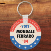 Porte-clés Vote Mondale/Ferraro '84 (Recto)