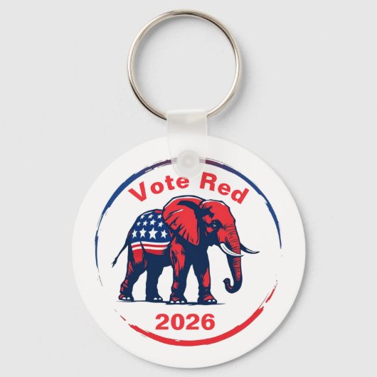 Porte-clés Vote Red 2026 (Recto)