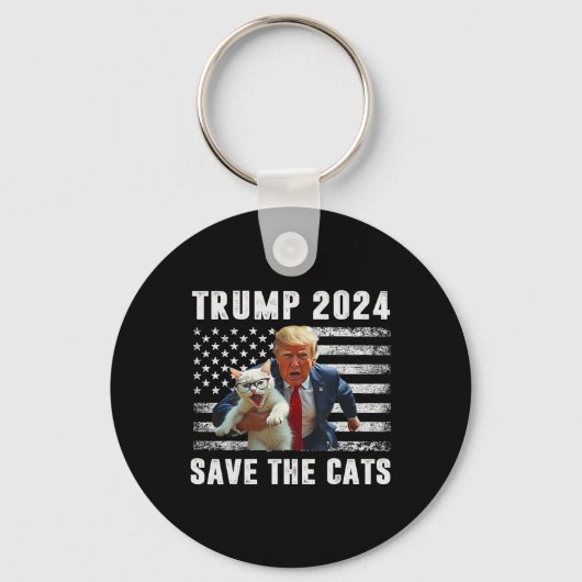 Porte-clés Vote Trump 2025 Funny Save The Cats (Recto)