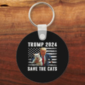 Porte-clés Vote Trump 2025 Funny Save The Cats (Recto)
