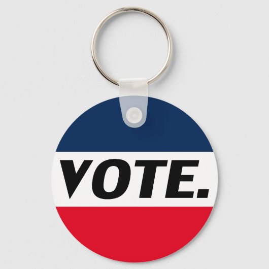 Porte-clés "Voter" Lettres noires, rouge bleu blanc arrière - (Recto)