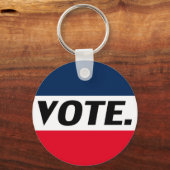 Porte-clés "Voter" Lettres noires, rouge bleu blanc arrière - (Recto)