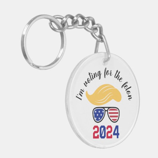 Porte-clés Voter pour le Felon Funny Trump 2024 (Devant gauche)