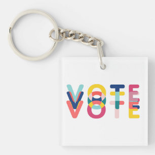 Porte-clés Voter Vibrant Arc-en-ciel bleu orange vert