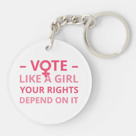 Porte-clés Votez Comme Une Fille Vos Droits En Dépendent II (Dos)